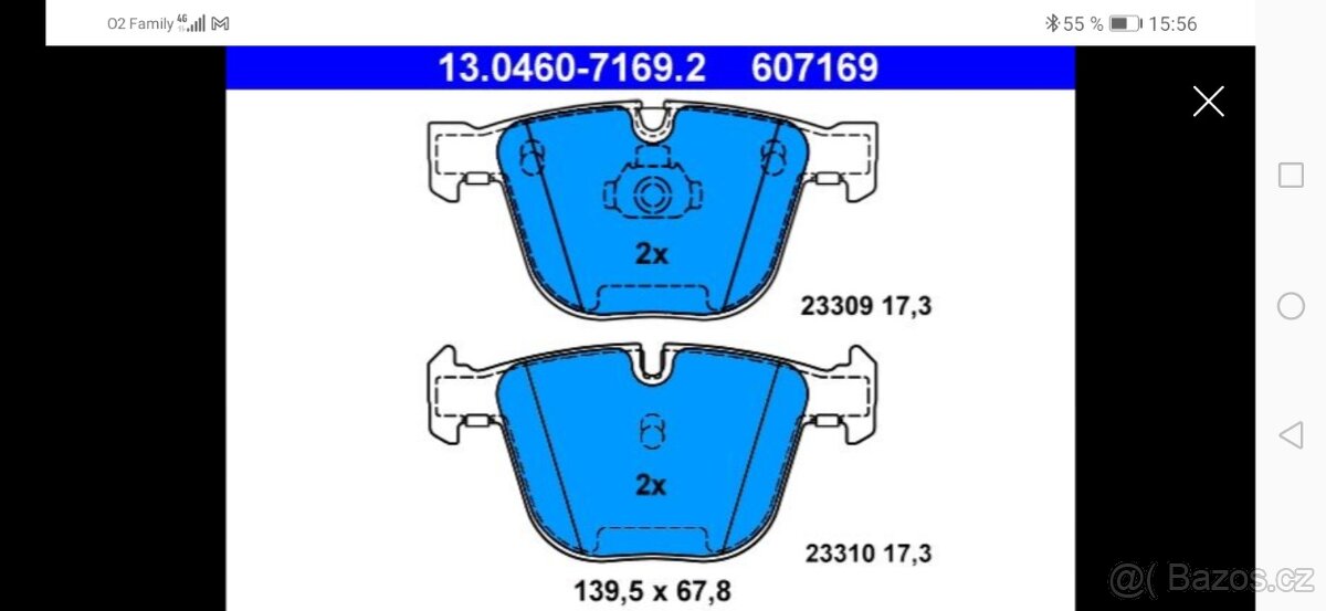 Brzdové destičky ATE