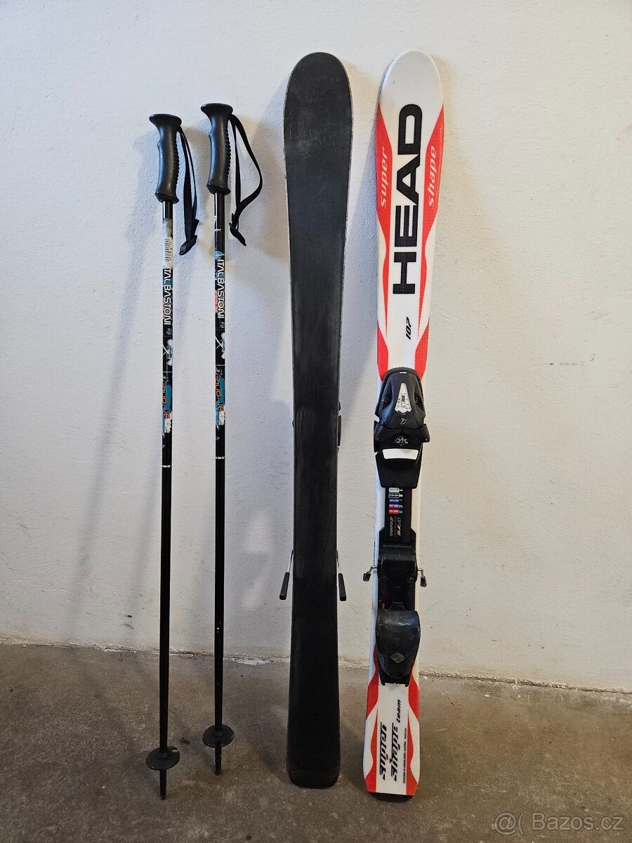 Dětské lyže 107 cm + vázání + hůlky