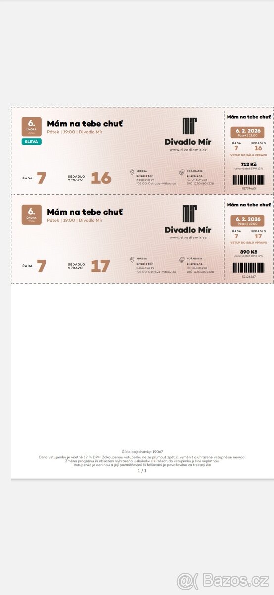 Divadlo MÍR Mám na tebe chuť