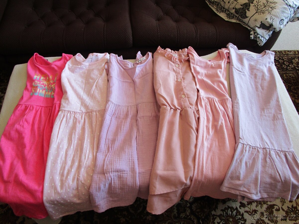 6x pěkné dívčí letní šaty, vel. 140-146, cena celkem