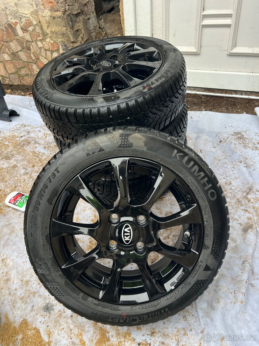 Nádherné alu disky s zánovní zimní pneu kumho, TOP STAV