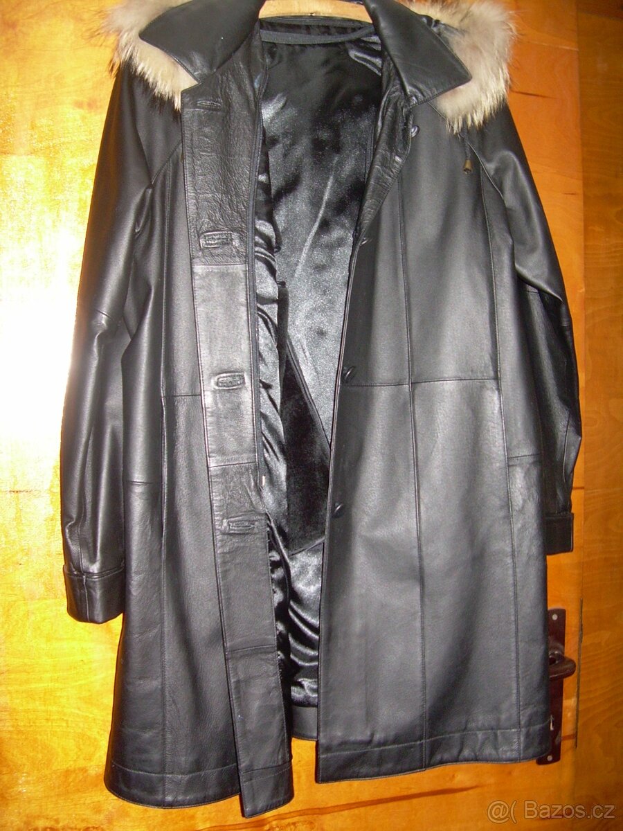 dámská kožená delší bunda -XL (48-51)