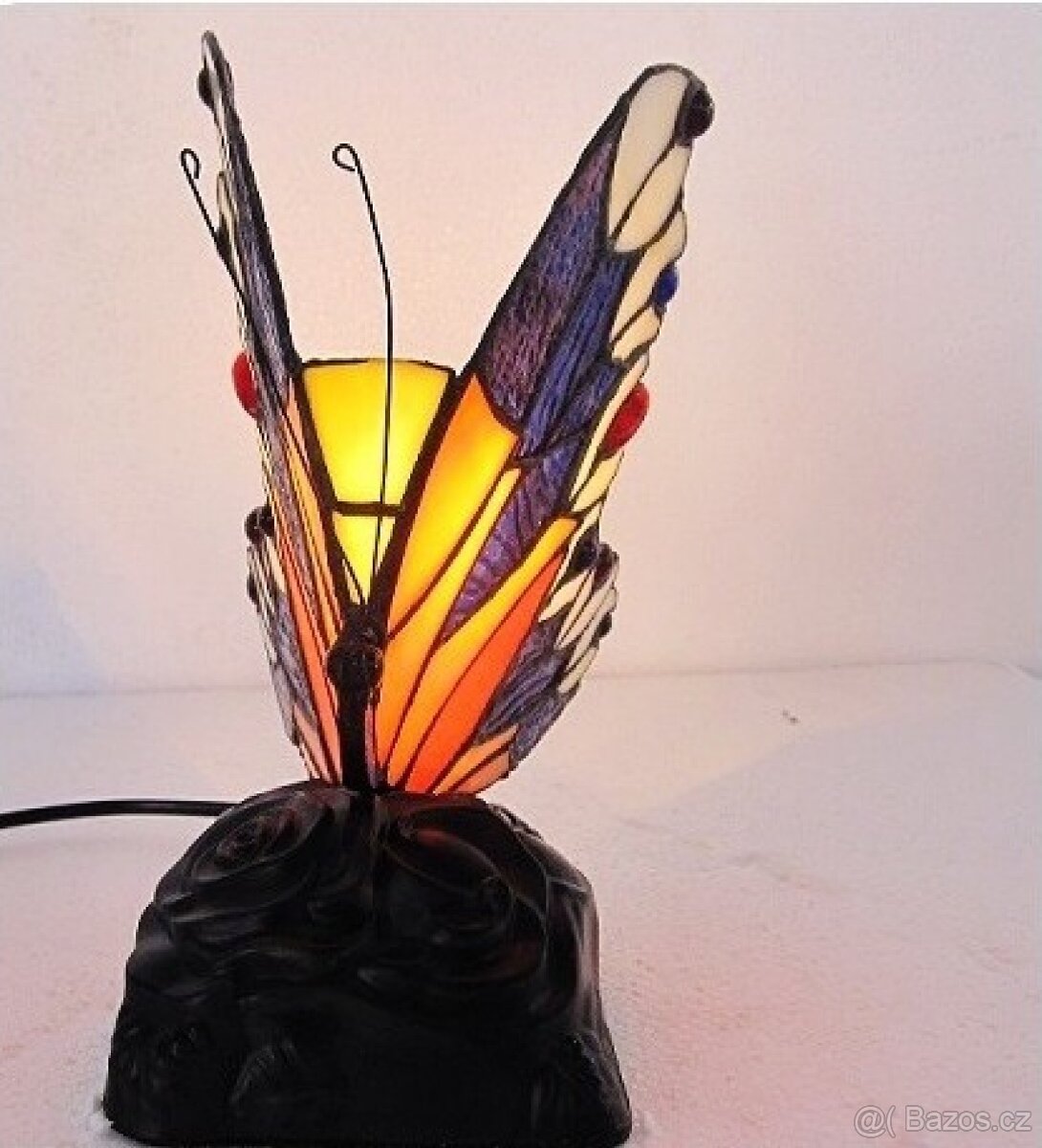 Stolní vitrážová Tiffany lampa Motýl - nová