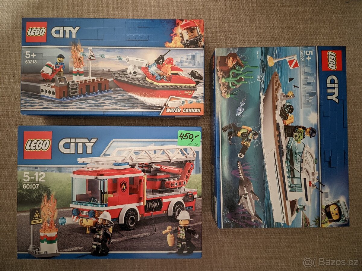 LEGO City 60213, 60221, 60107 Hasičské auto
