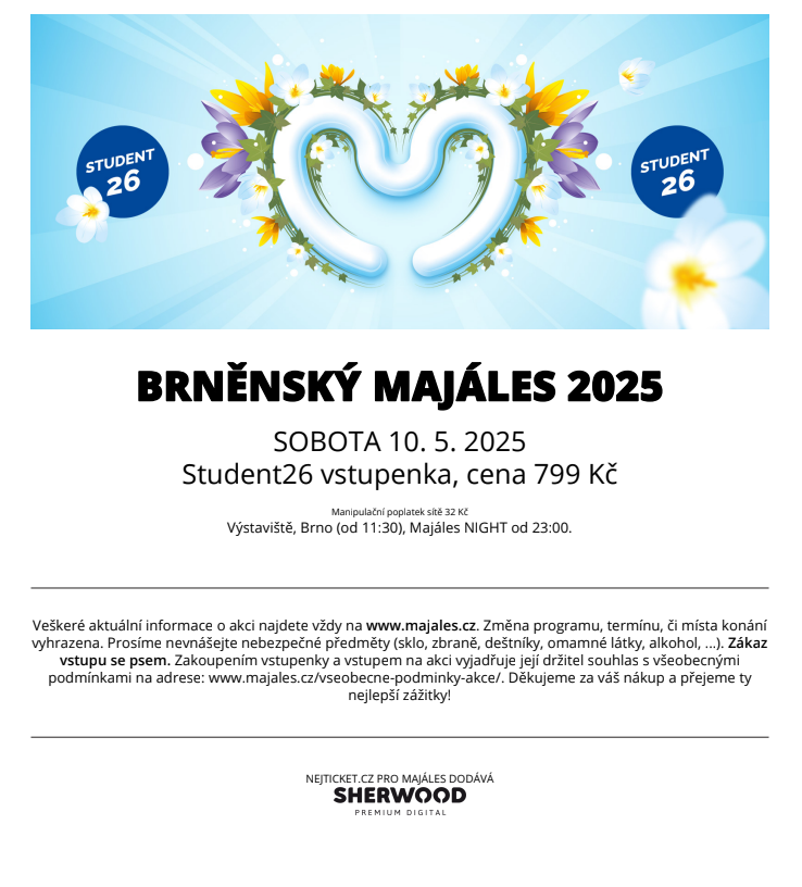Vstupenka na Majáles Brno - student
