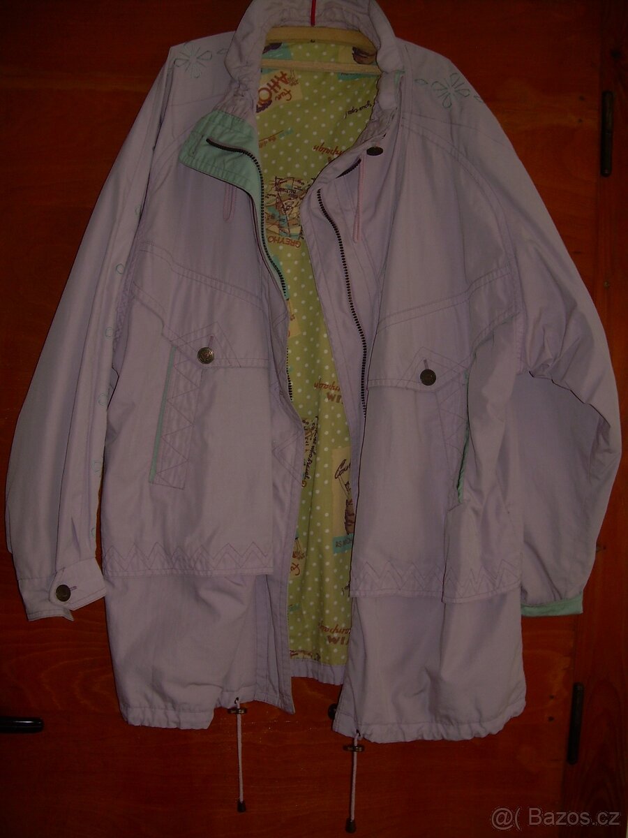 Dám. bunda (parka) starorůžová barva, vel.44, jarní,zimní