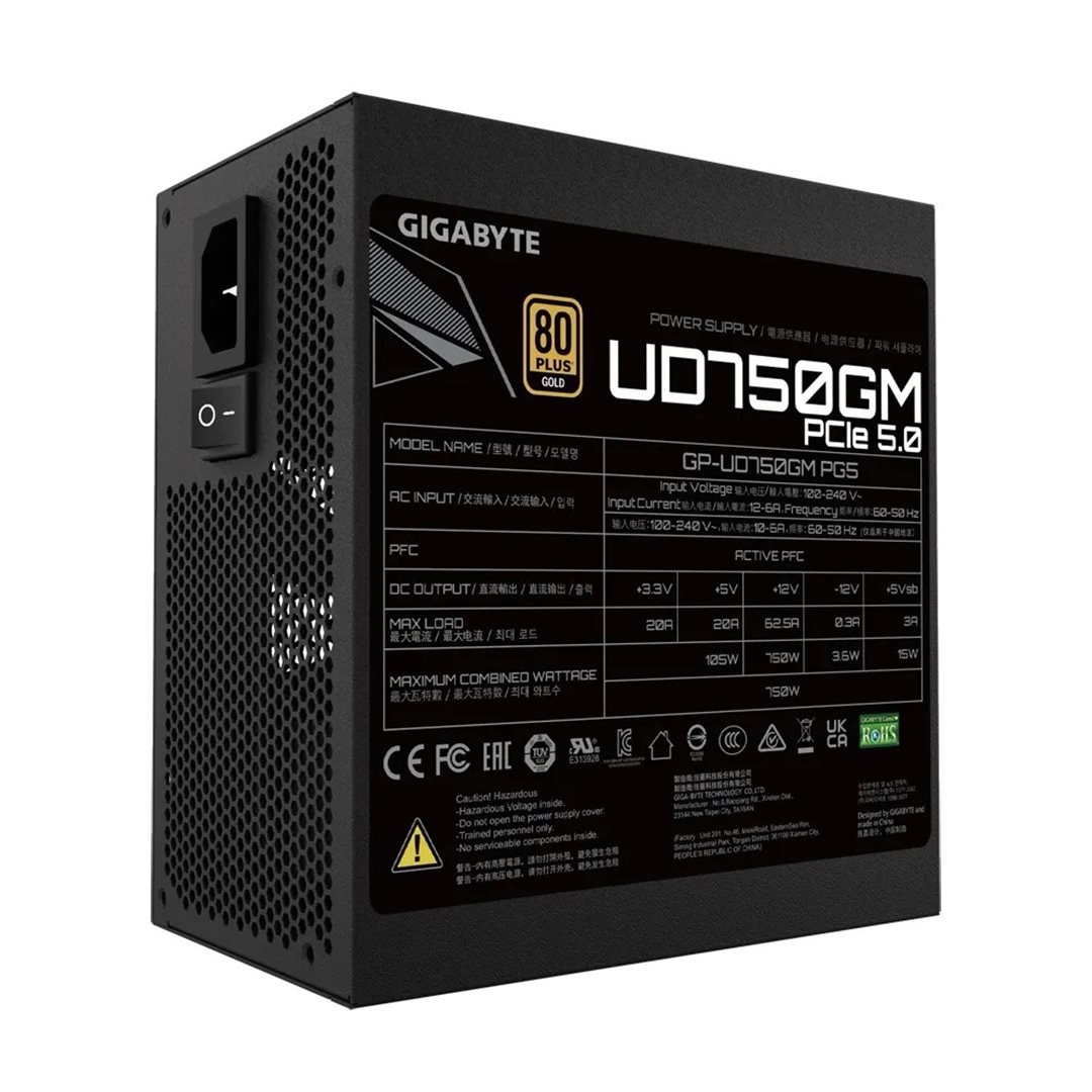 Gigabyte UD750GM PG5/750W/ATX 3.0/80PLUS Gold/Modular- ZÁNOV