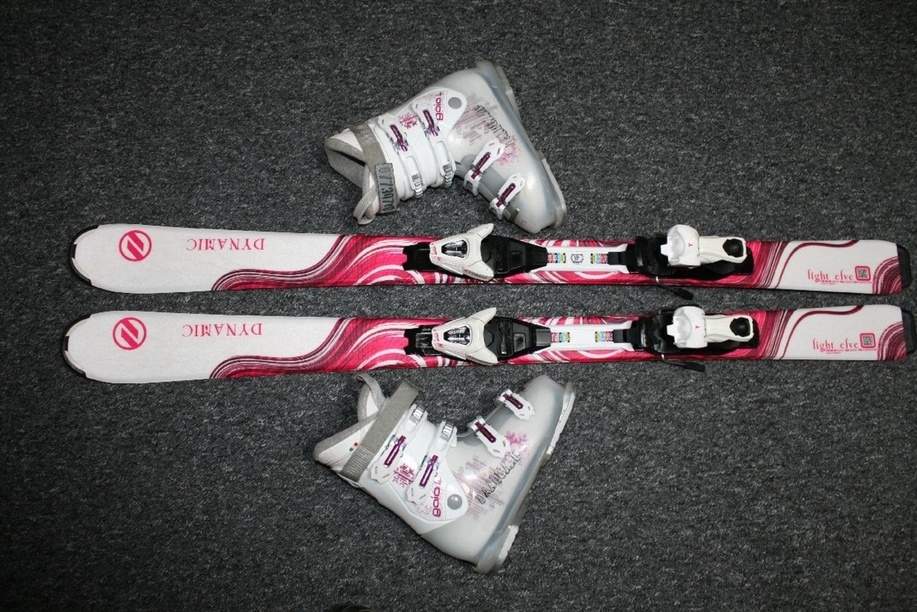 dívčí lyže Dynamic Elve 130 cm , lyžaky Rossignol