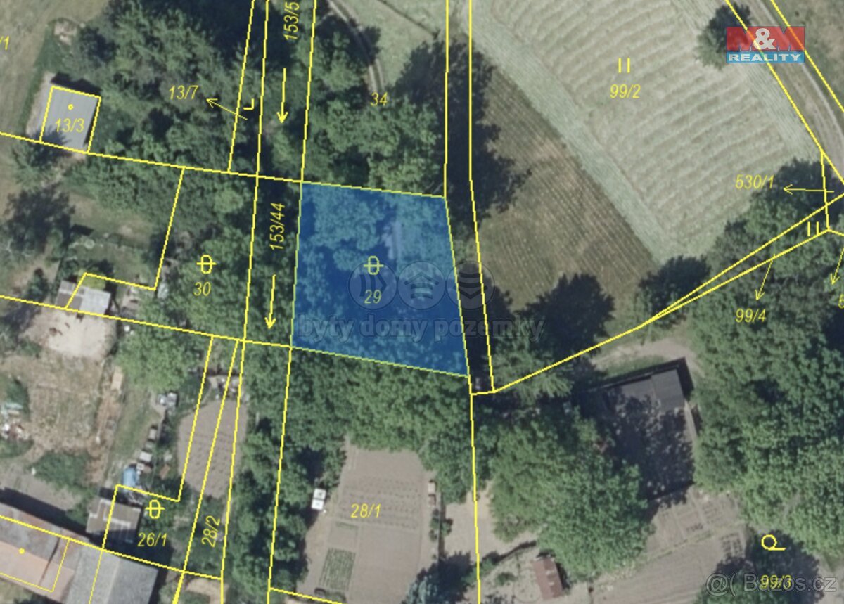 Prodej zahrady, 1031 m², Děčany