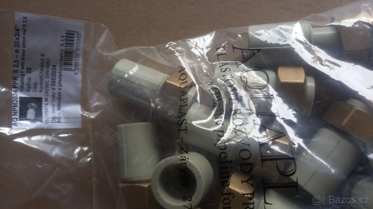 PPR přechodka 20x3/4" s převlečnou maticí - NOVÉ