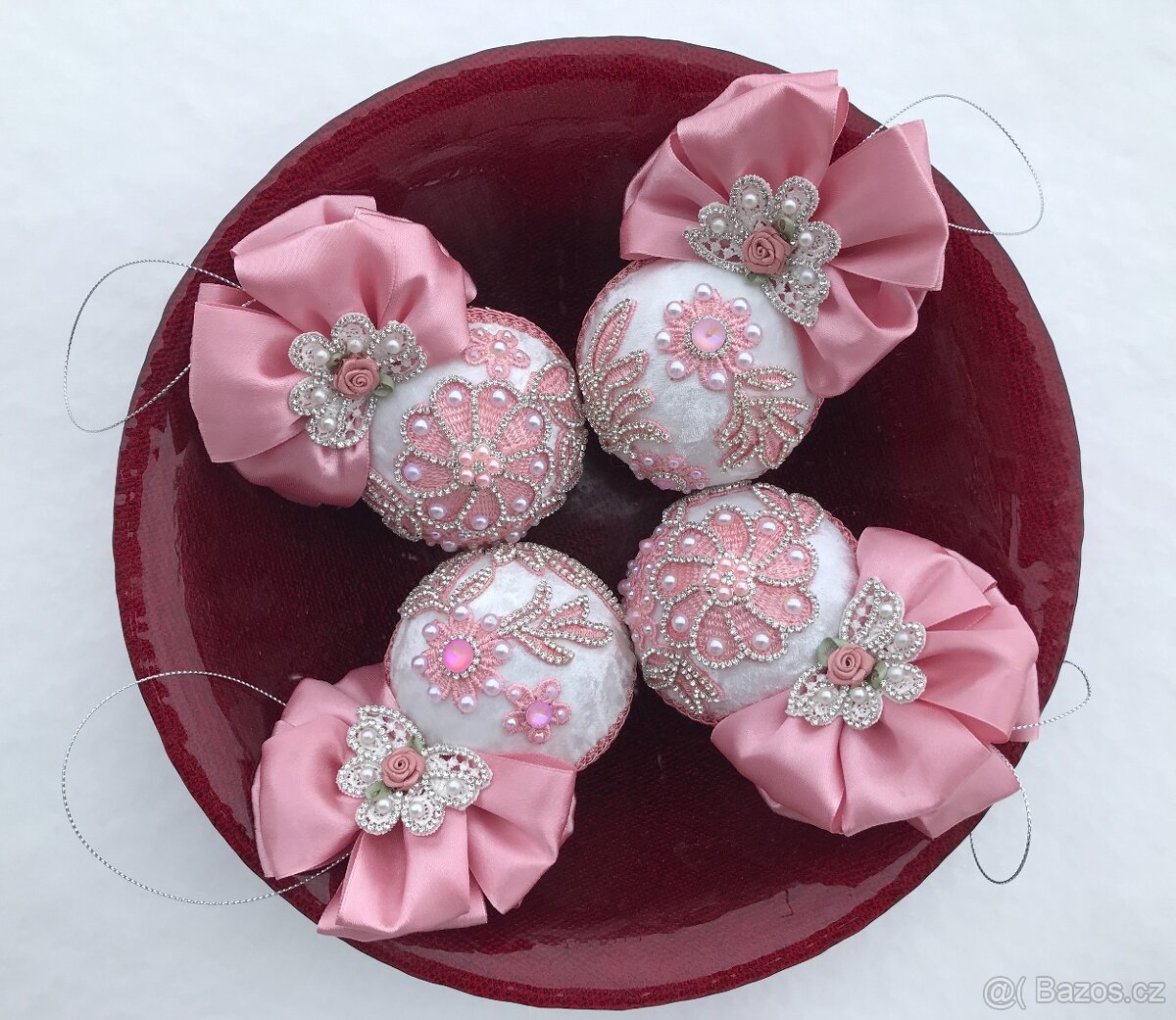 Exkluzivní vánoční ozdoby - výprodej - sada “Pink”