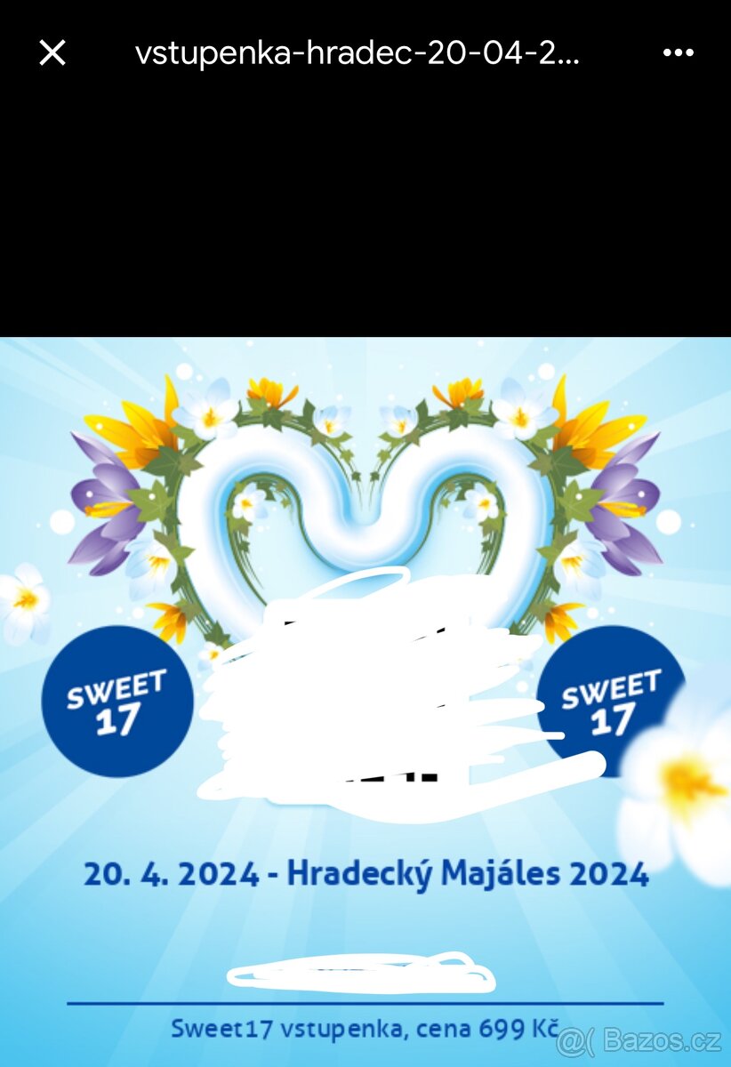 Lístek na majáles v Hradci Králové - Sweet 17(15-17 let)