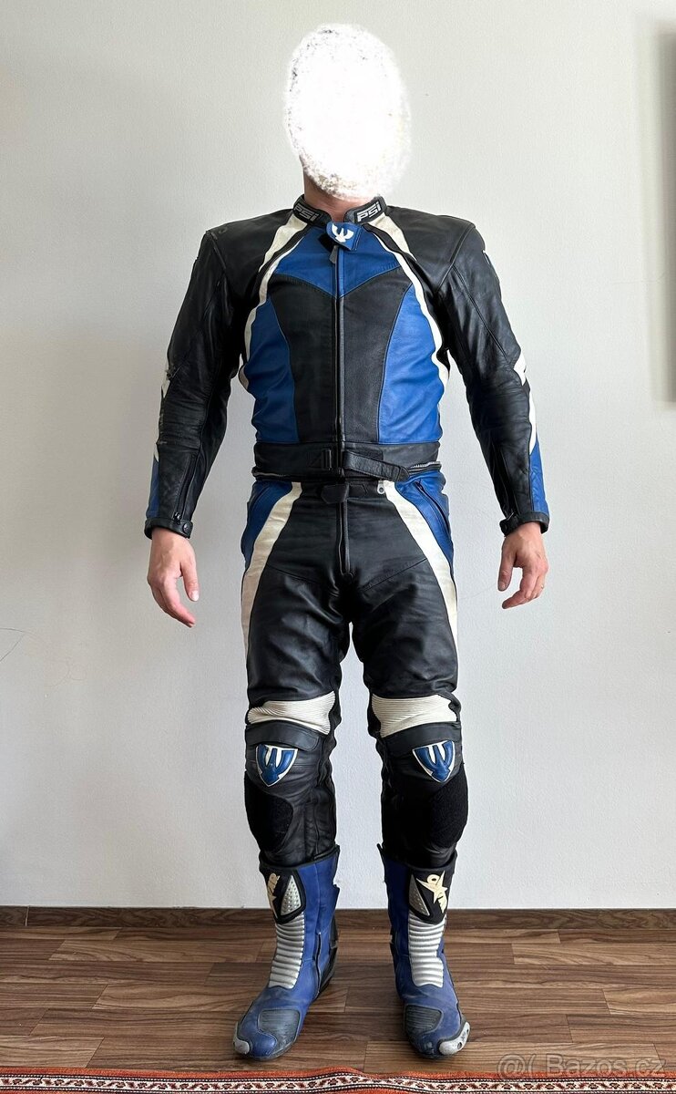 Motorkářský komplet kombinéza, rukavice, boty