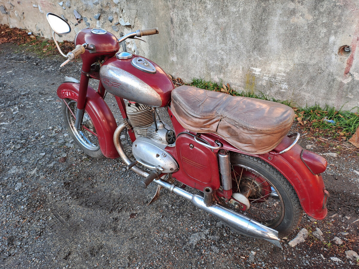 Jawa-ČZ 250 typ 353 půlbuben (mezityp), rok výroby 1955