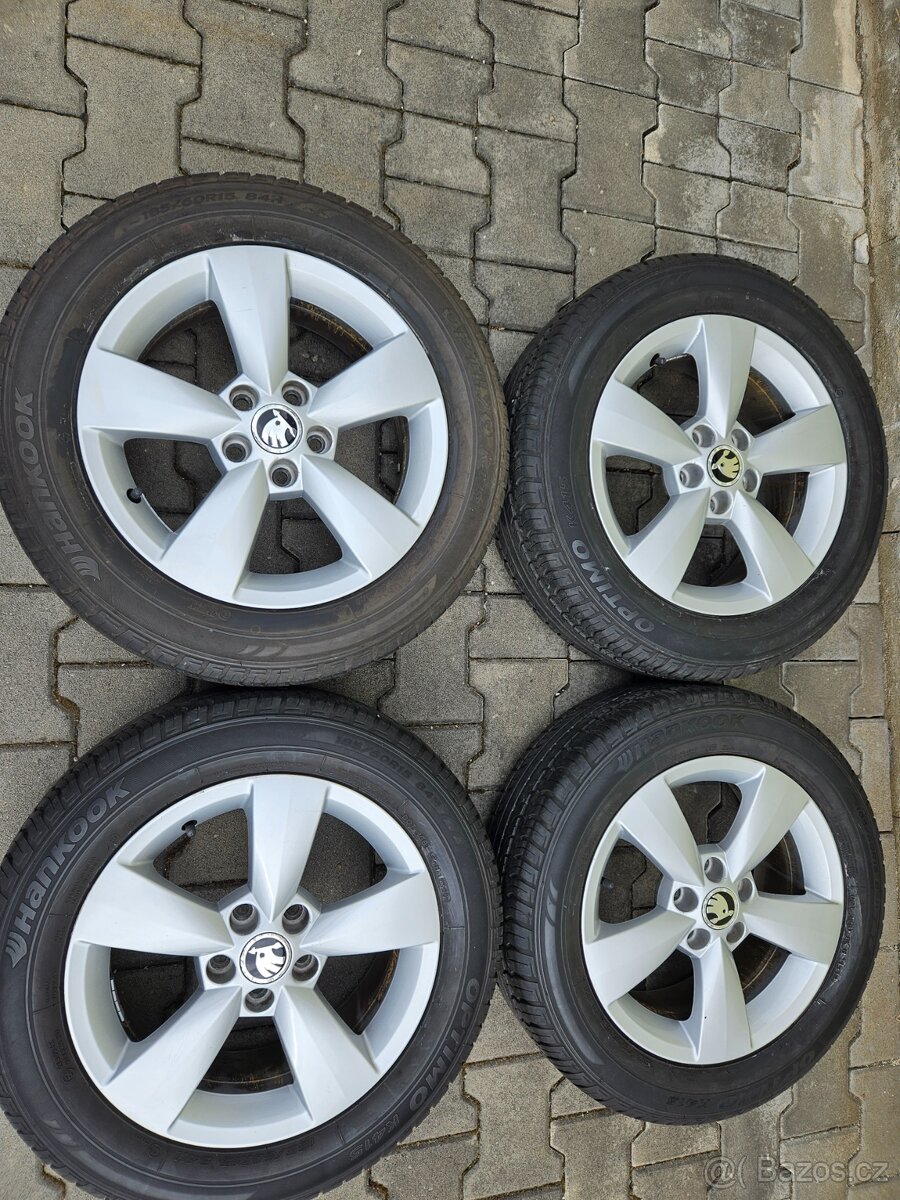 5x100 15 6J ET38 orig. Škoda Rapid Fabia III, vč. let. pneu