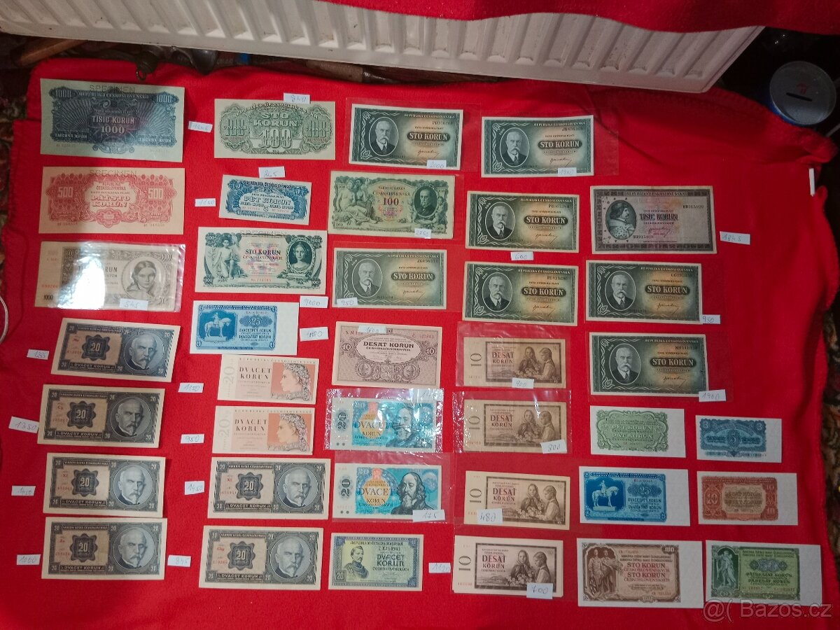 České a Československé bankovky 117 ks celkem