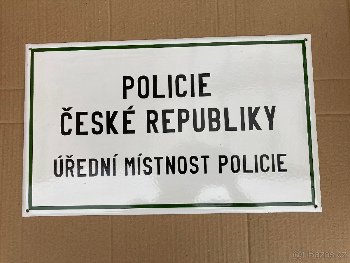 Cedule smaltovaná POLICIE s poštovným 1.800 kč