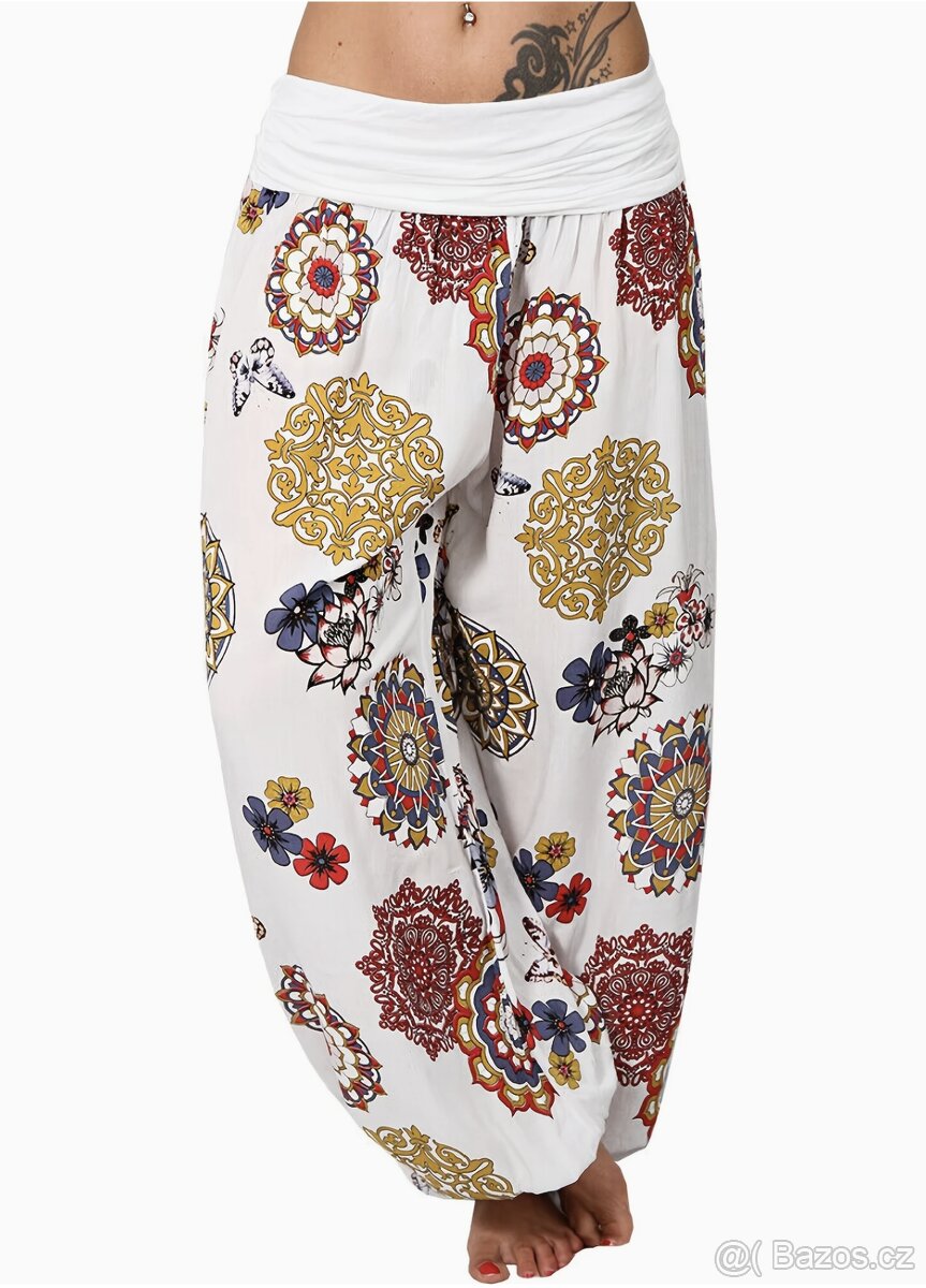 Dámské bílé kalhoty harémky vel. L