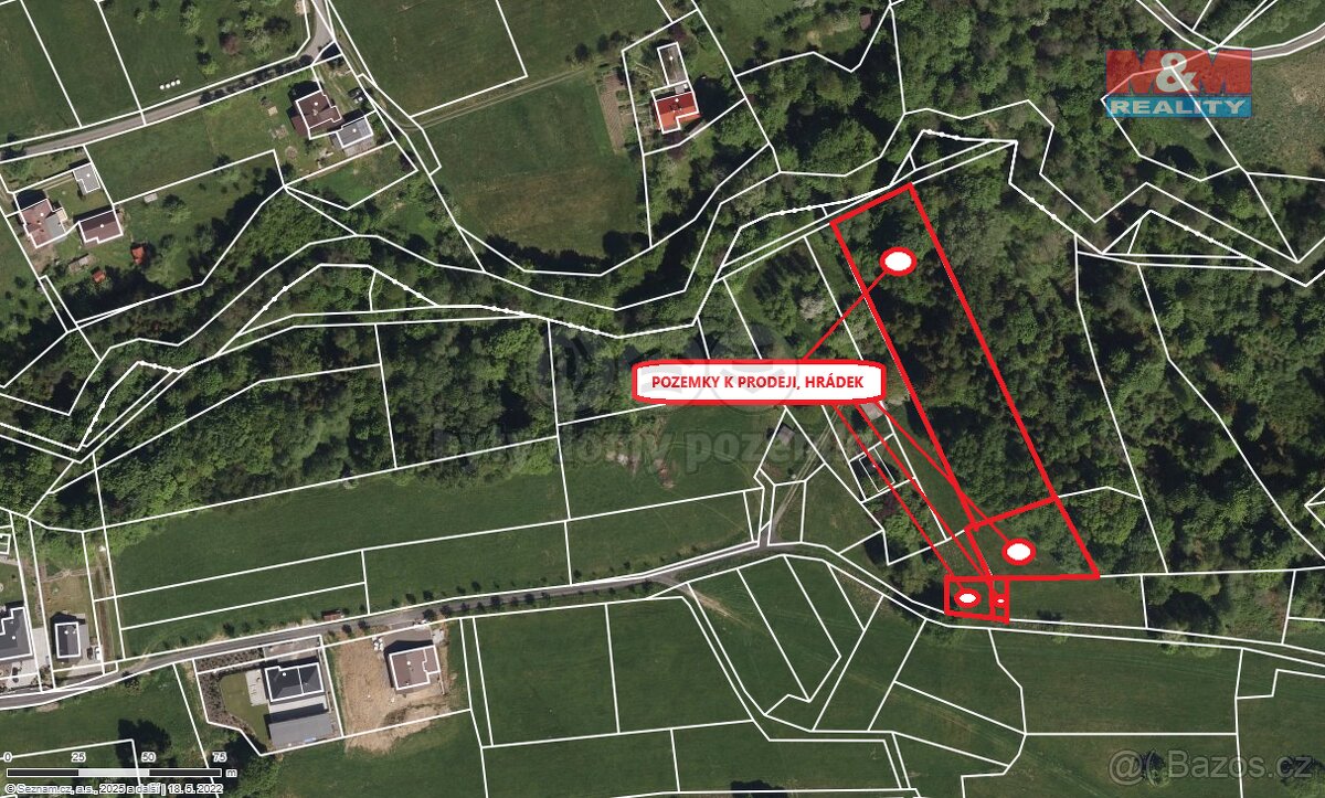 Prodej louky s obyvatelným autobusem, 4783 m², Hrádek