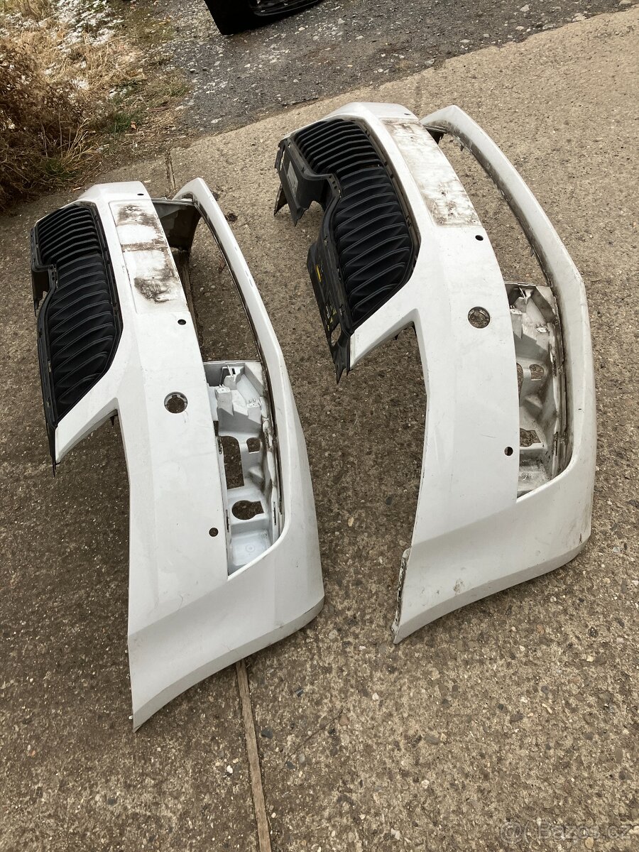 predni naraznik skoda octavia 3 bily maska 4pdc