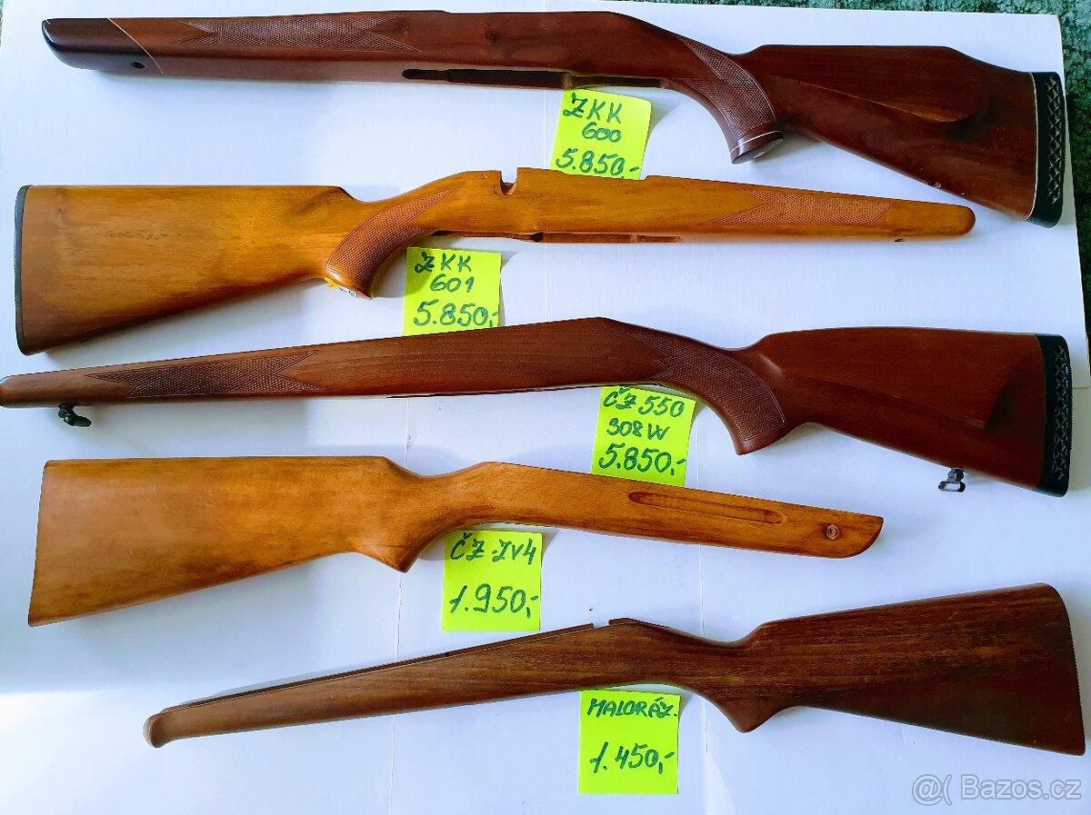 Prodám pažby na zbraně, tel. 728 167 401