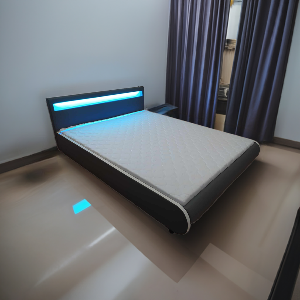 Dizajnová postel NOVÁ 180x200cm s led osvětlením a matracemi