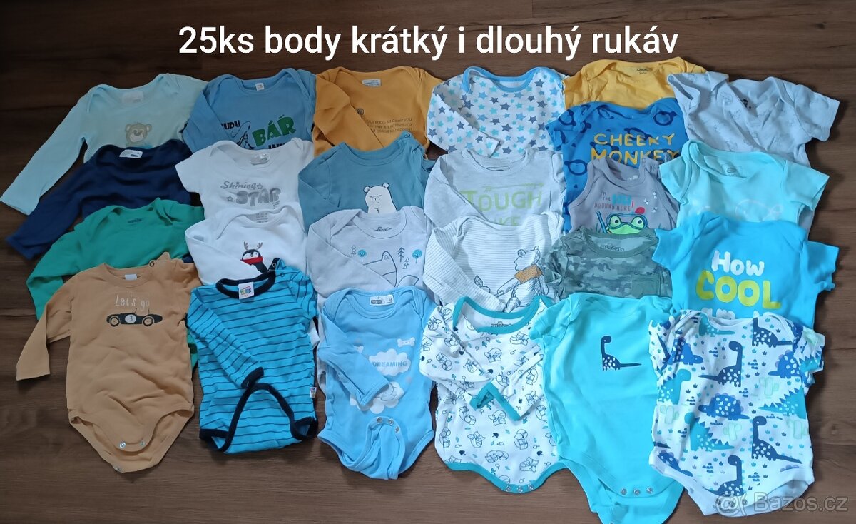 Body, overaly, kalhoty, tepláky, bundy atd