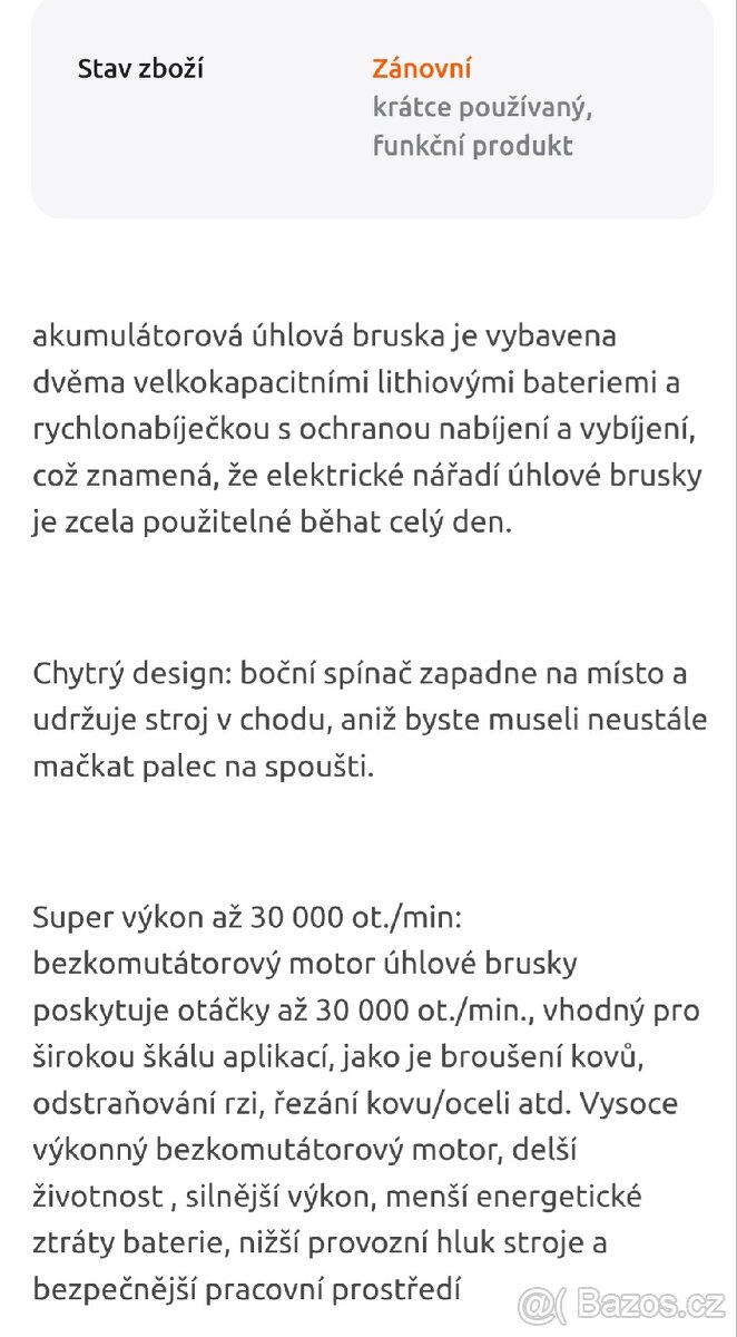 Aku uhlova bruska