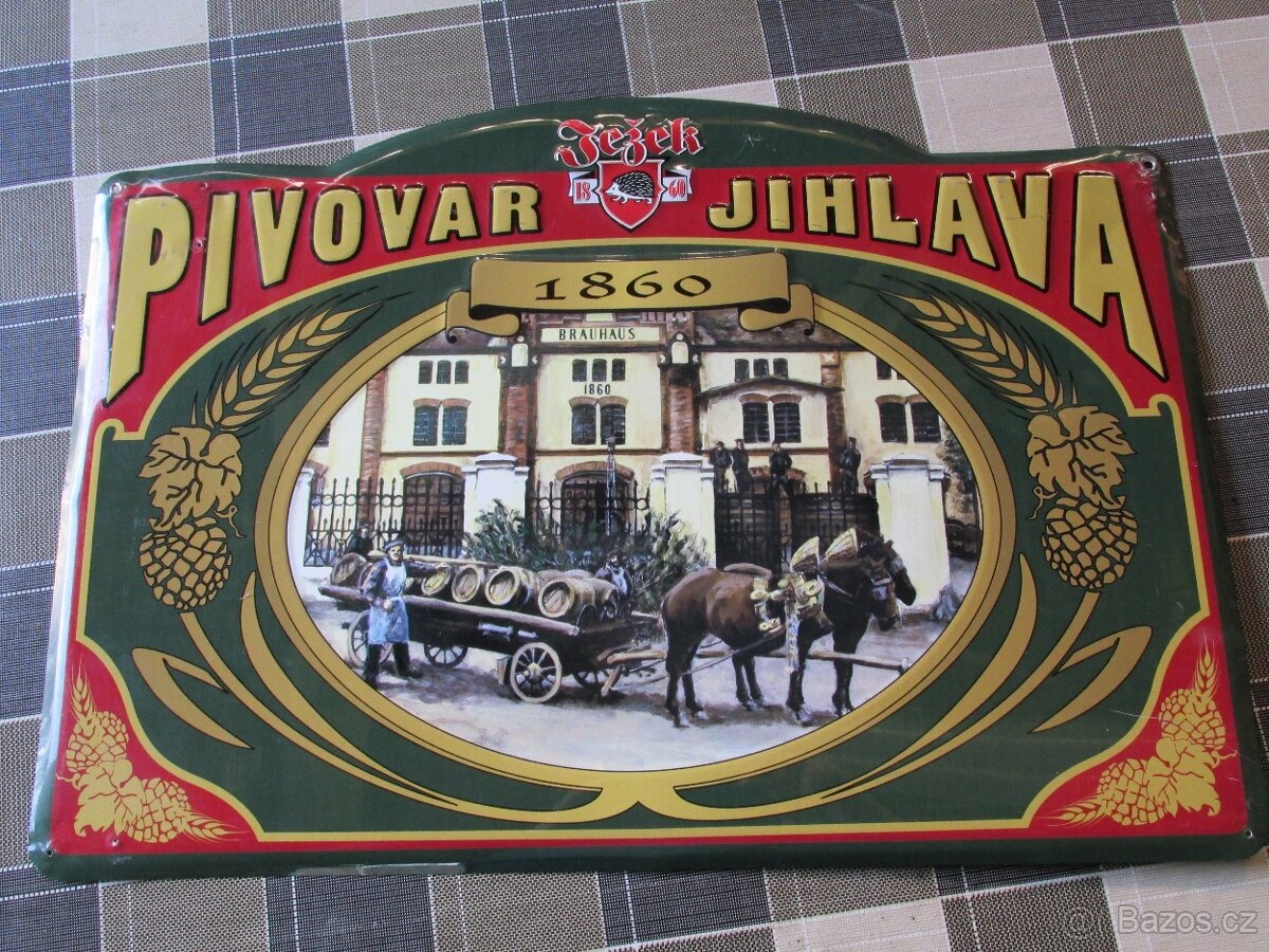 Plechová cedule Ježek ( piv. Jihlava)