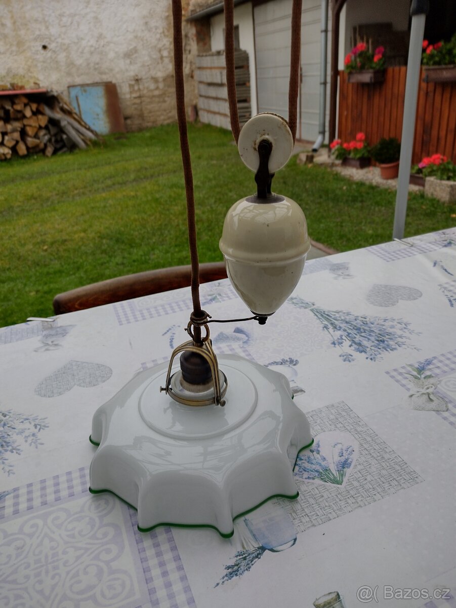 Starožitné závěsné svítidlo Art Deco