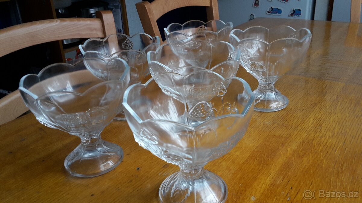 6x SKLENĚNÁ MISKA
