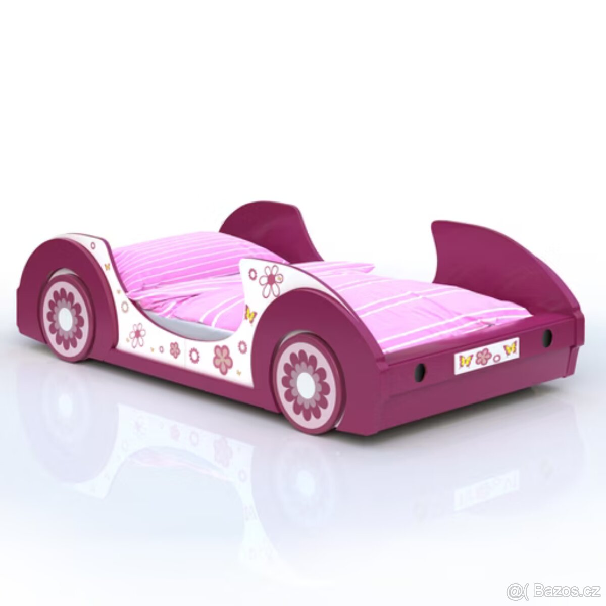 Dětská postel auto růžová