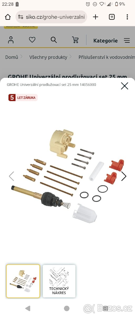 GROHE Univerzální prodlužovací set 25 mm 14056000