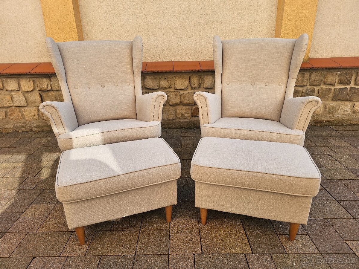 Křesla s podnožkami IKEA STRANDMON