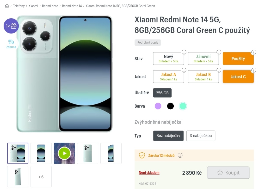 koupím Xiaomi redmi note 14 5G