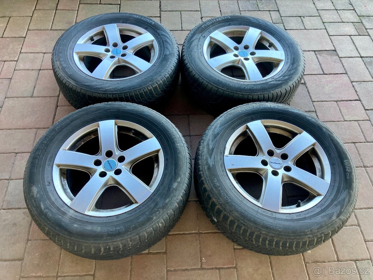 Originál alu disky Subaru “16 plus zimní obutí Nokian