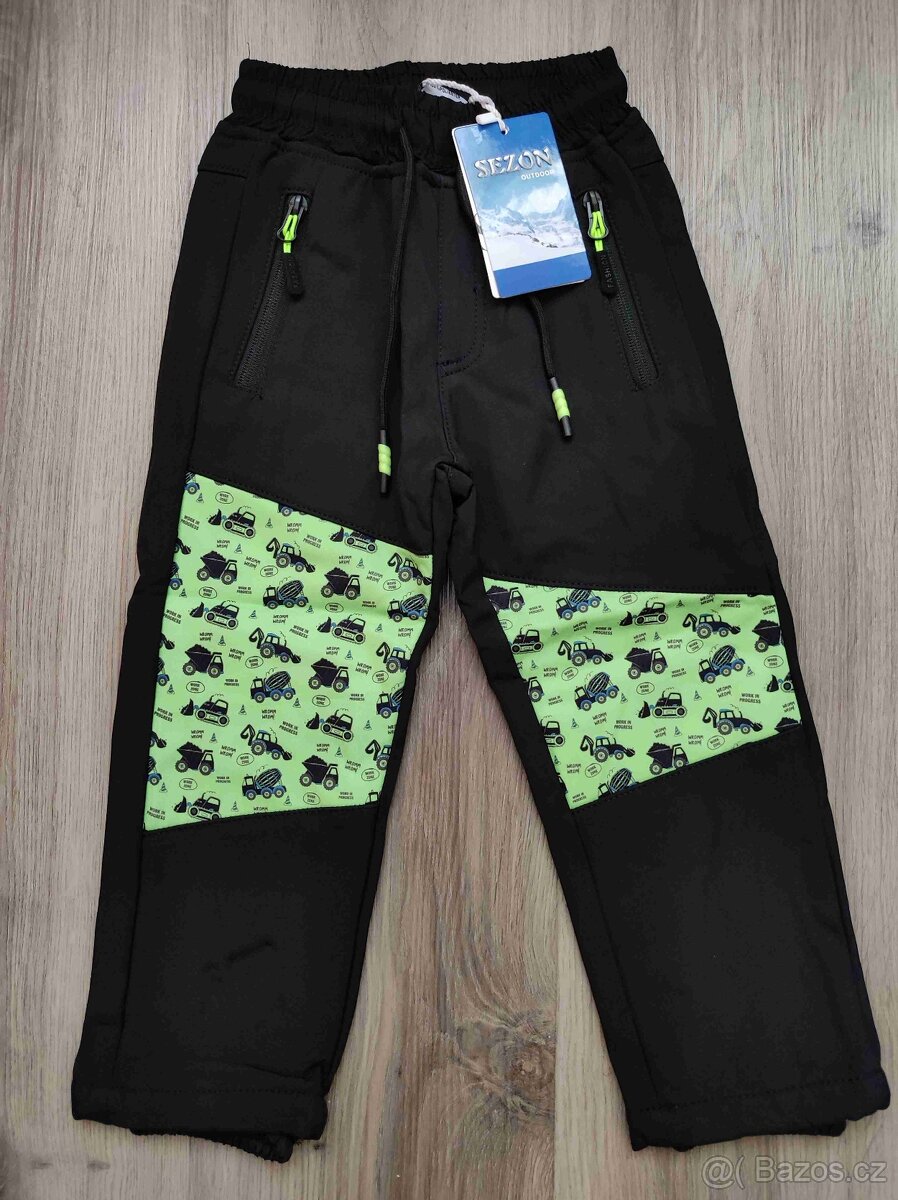 Softshellové teplé kalhoty obrázkové nové