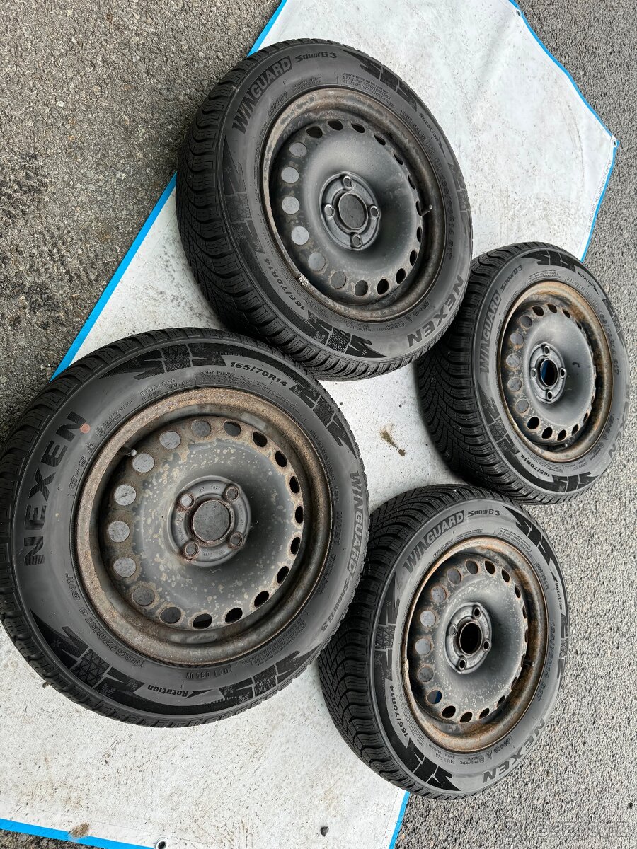 Zimní sada kol Škoda Citigo 4x100 pneu 165/70 R14
