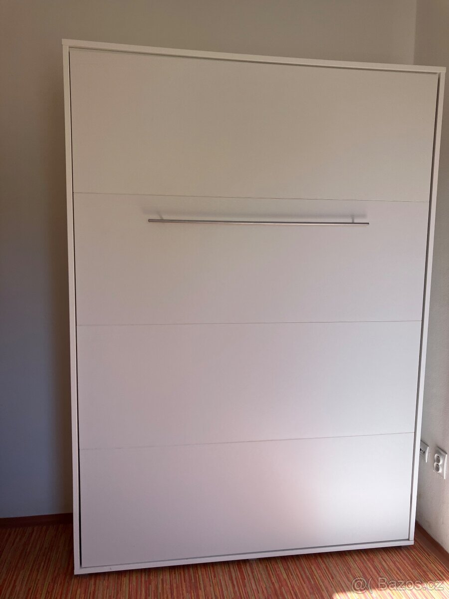 Sklápěcí postel CONCEPT PRO CP-01, bílá matná, 140x200 cm