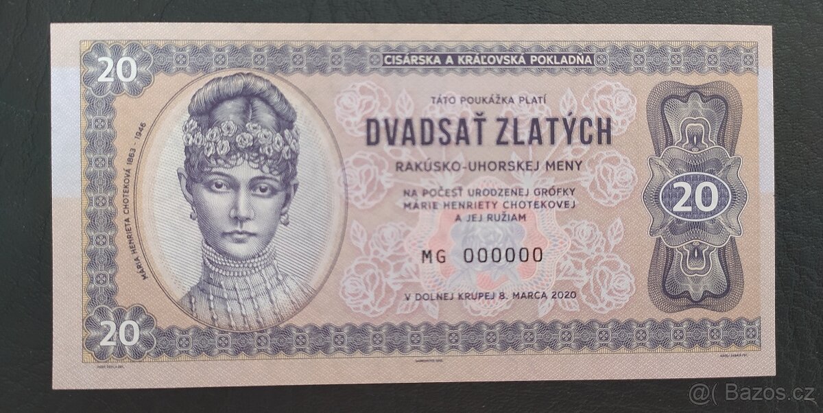 20 zlatých Choteková, Rakousko-Uhersko