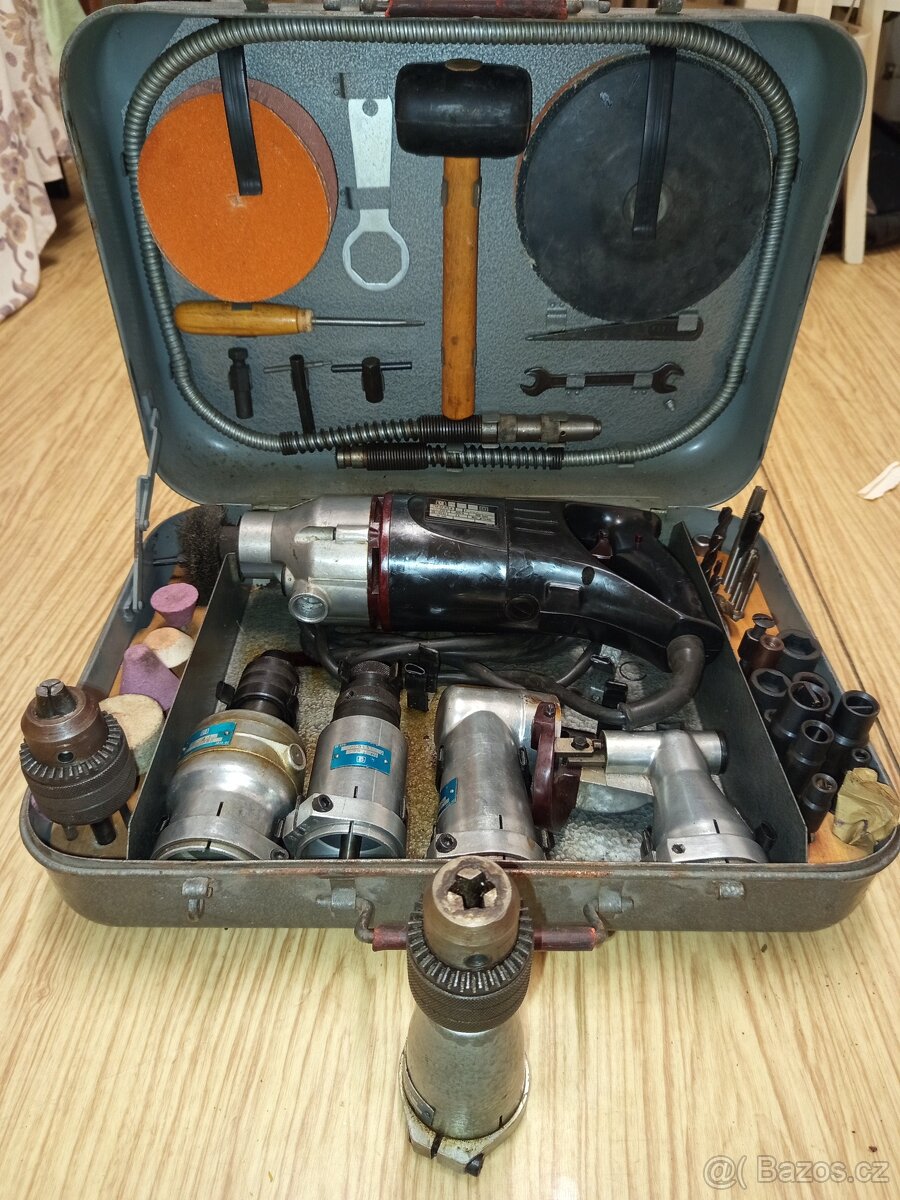 Vrtačka, příklep, zárohová vrt., nůžky na plech - sada NAREX