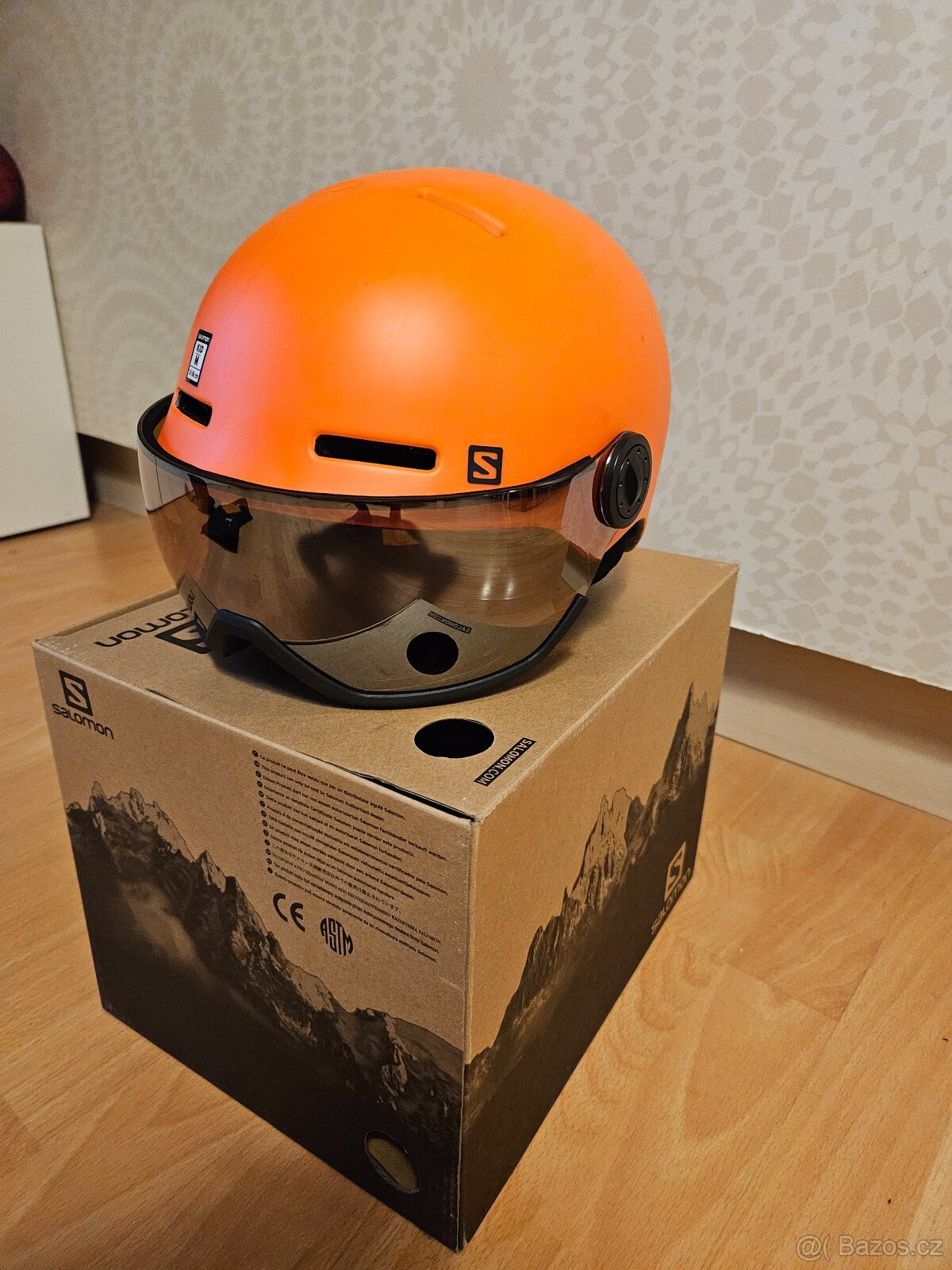 Dětská lyžařská helma Salomon Grom Visor / oranžová / M