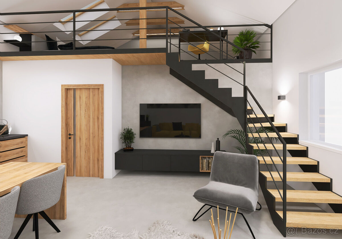 Prodej bytu 3+KK loft 78,6 m², parkovací stání, Švábenice