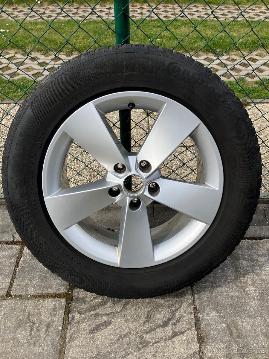 orig. alu Škoda a zimni pneu 215/65 r17