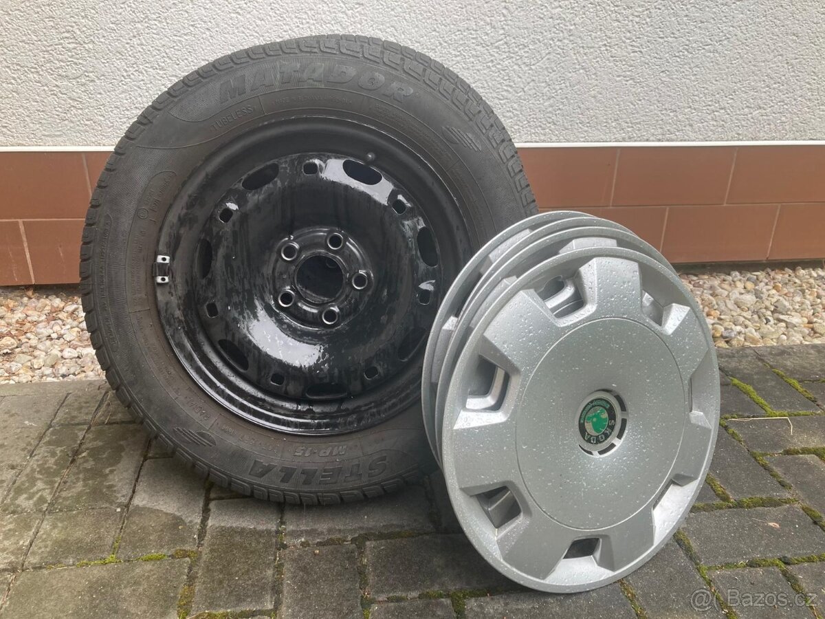 Plechová kola a poklice na Škoda Fabia 2