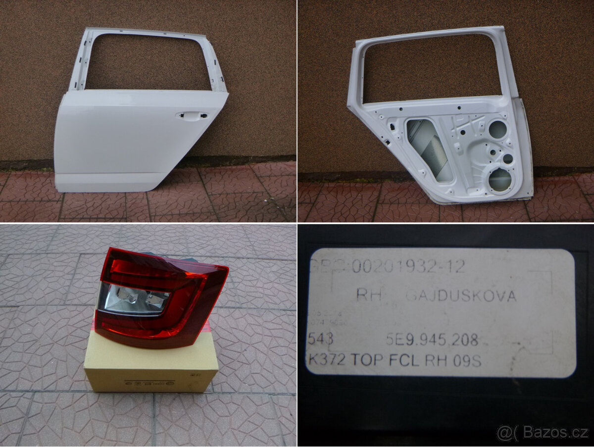 Škoda Octavia III combi dveře 5E9833311 světlo 5E9945208