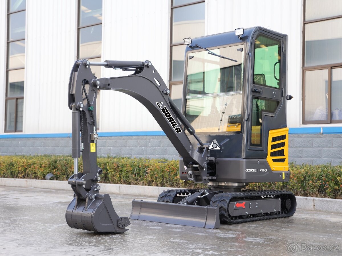 Minibagr Gorila G20SE l PRO CAB - Motor KUBOTA akce