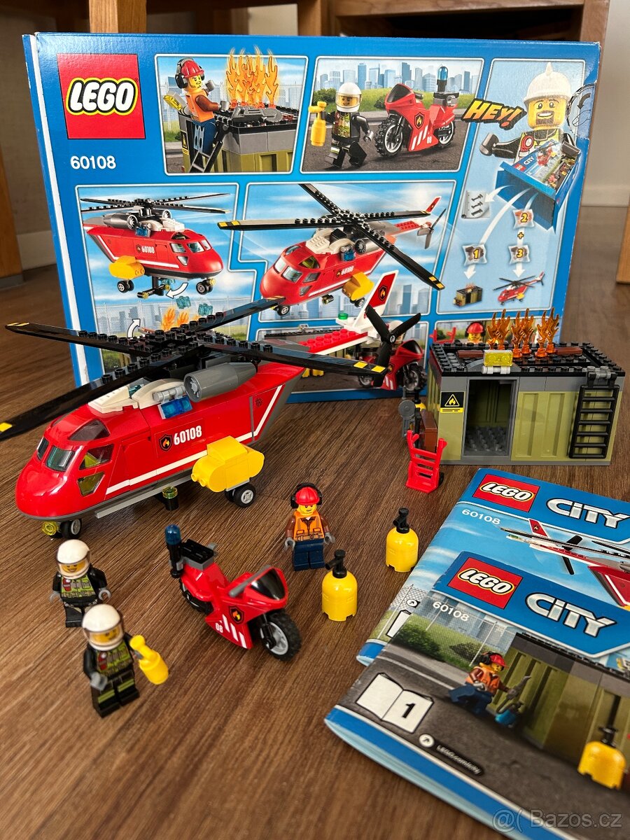 LEGO CITY Hasiči 60108 KOMPLETNÍ -Hasičská zásahová jednotka