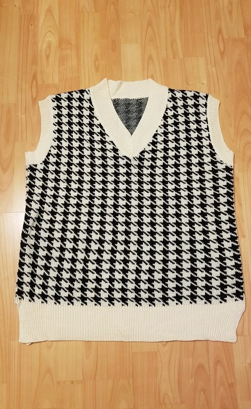 Pletená vesta unisex kohoutí stopa XL