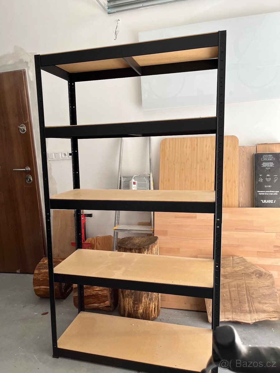 Kovový regál černý 180x90x40